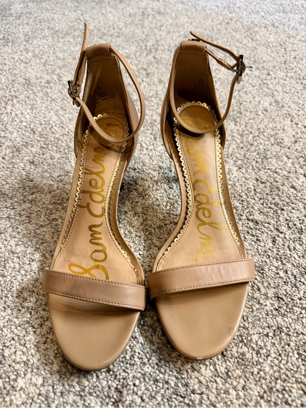 Sam Edelman Nude Tan Ankle-Strap Heels